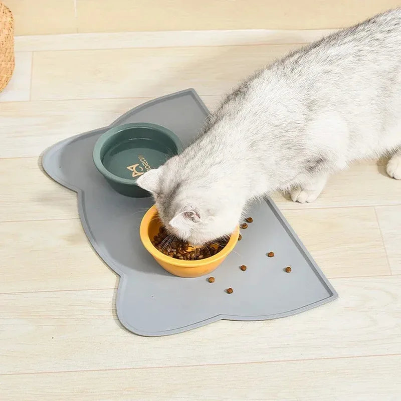 Silicone Pet Feeding Mat - Waterproof, Non-Stick Anti-Spill Tray for Dog and Cat Bowls
