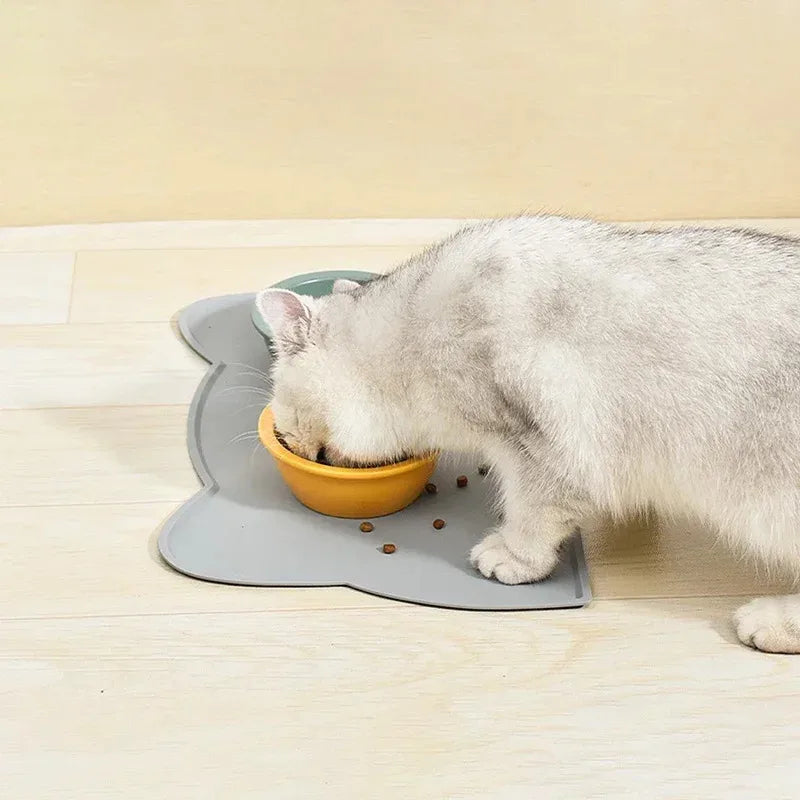 Silicone Pet Feeding Mat - Waterproof, Non-Stick Anti-Spill Tray for Dog and Cat Bowls