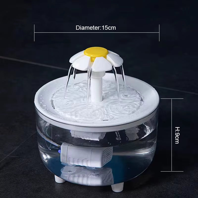 Automatic Pet Water Fountain with USB Filtered Recirculation System - 1200ml Silent Cat Drinking Bowl