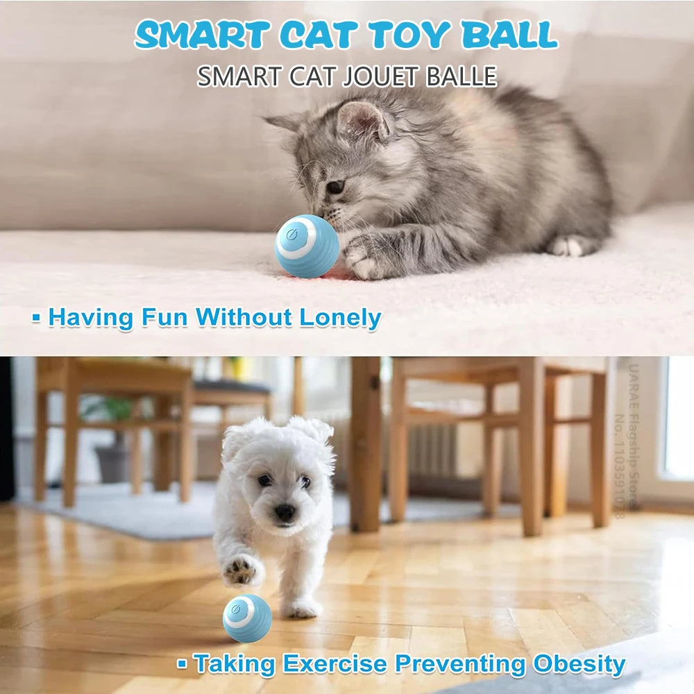 Electric Interactive Rolling Ball Toy for Cats - Smart Automatic Rotating Game Accessory