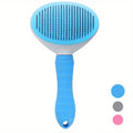 One-Click Pet Hair Removal Comb for Effortless Grooming of Dogs and Cats - Self-Cleaning Slicker Brush with Automatic Functionality