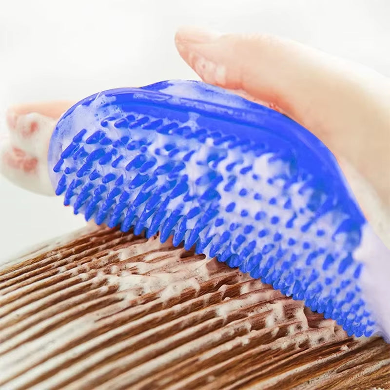 Pet Grooming Massage Gloves for Cats and Dogs - Waterproof Deshedding Tool with Soft Bristles for Effective Shedding Hair Removal
