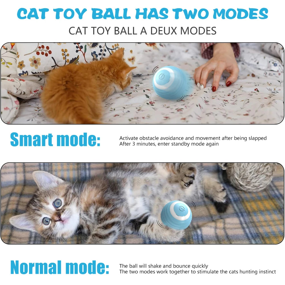 Electric Interactive Rolling Ball Toy for Cats - Smart Automatic Rotating Game Accessory