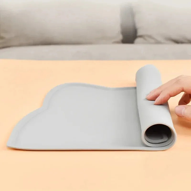 Silicone Pet Feeding Mat - Waterproof, Non-Stick Anti-Spill Tray for Dog and Cat Bowls